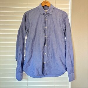 Campo Marzio Men’s Button Up Dress Shirt Blue Size 15/38 Made In Italy